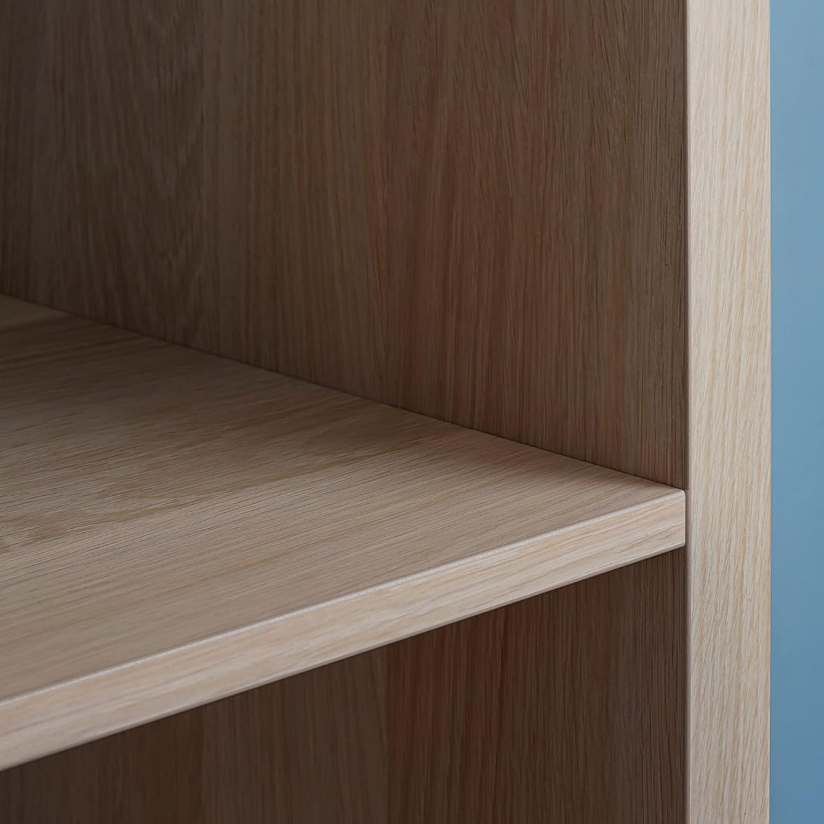 White Stained Oak Effect 4 Shelf Shelving Unit X495