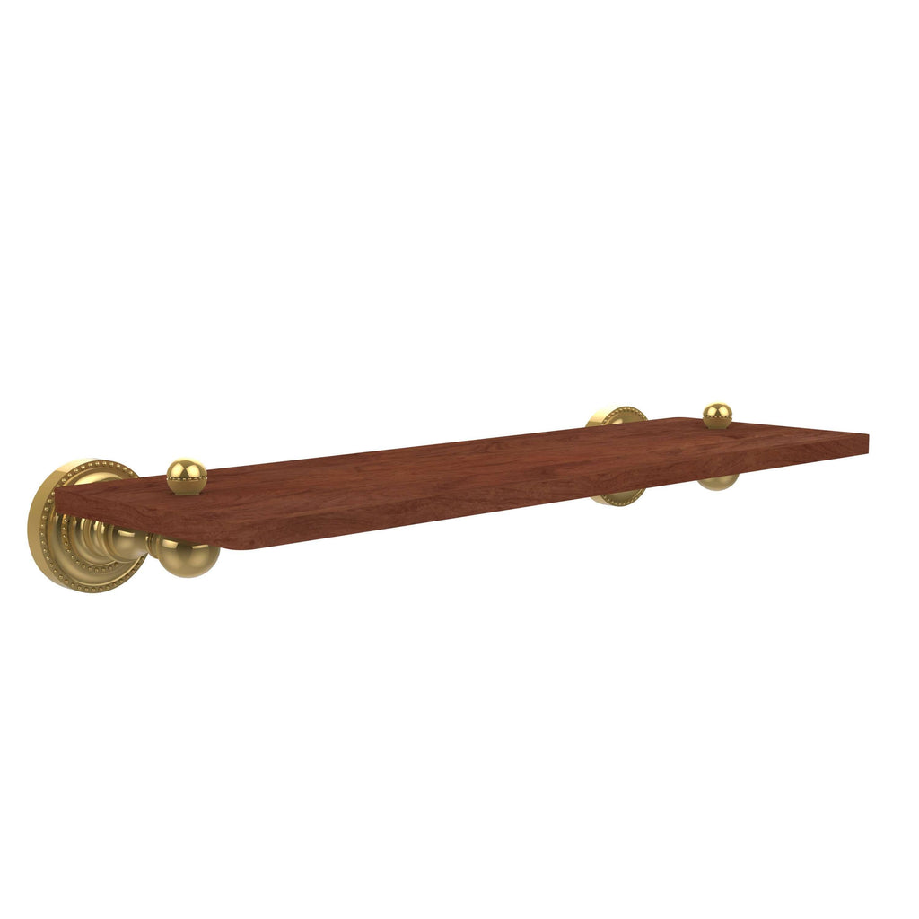 16 inch Solid Ironwood Shelf Unlacquered Brass W836809