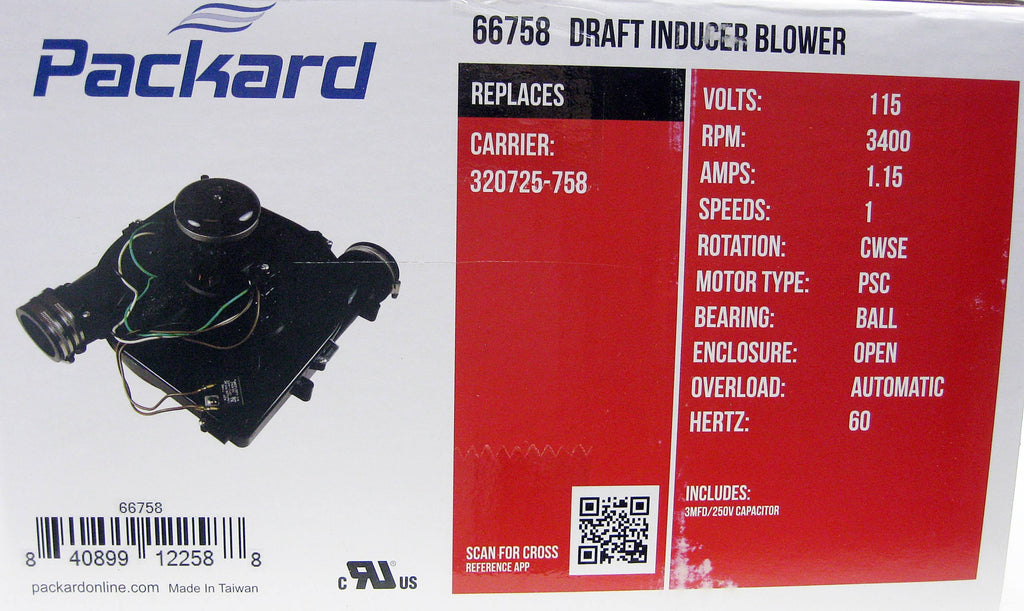 Draft Inducer Fan Furnace Blower Motor W94836