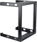 Black 12U 19 Wall Mount Server Rack, 17.7 Deep 2 Post Open Frame Cabinet C300435