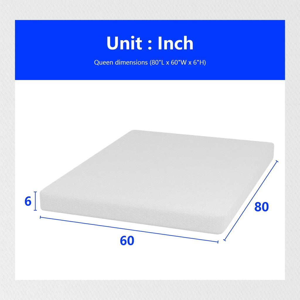 Queen Size 6 Inch Medium-Firm Foam Mattress B1421