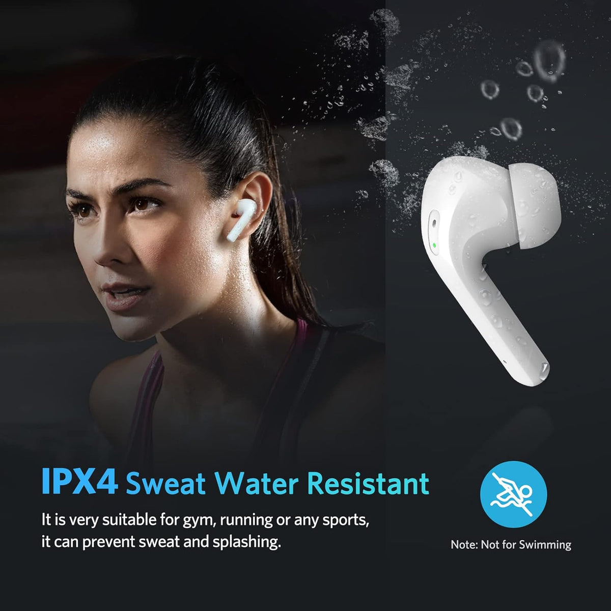 White Pack of 2 Bluetooth Noise Cancelling True Wireless Earbuds L1470