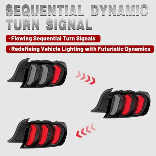 LED Tail Lights Assembly with Clear Lens Black Housing X354