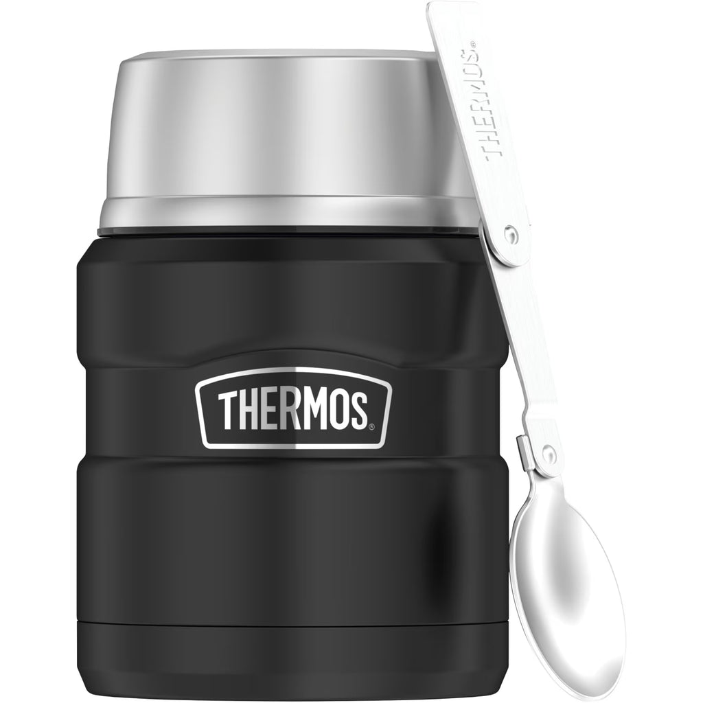 Black Stainless Steel Vacuum Insulated Food Jar With Spoon, 16 oz U3934