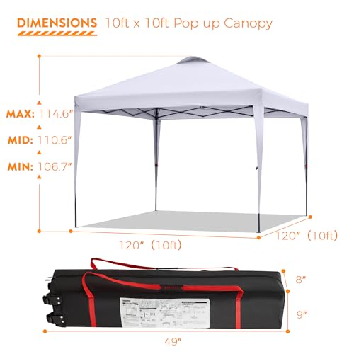 Silver-Coated White Pop Up Canopy Tent T70248