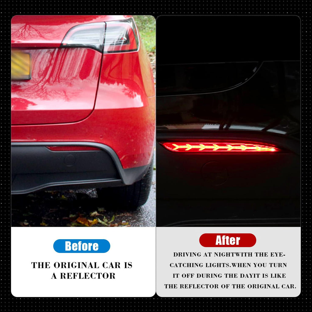 LED Rear Fog Lights Reflector Lamps for Tesla Model 3, 2 Pcs D120485
