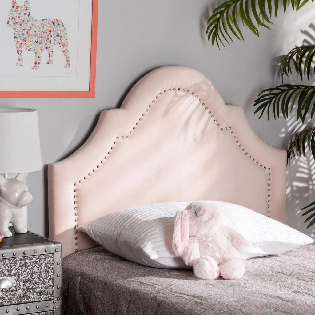 Light Velvet Upholstered Headboard Y669080