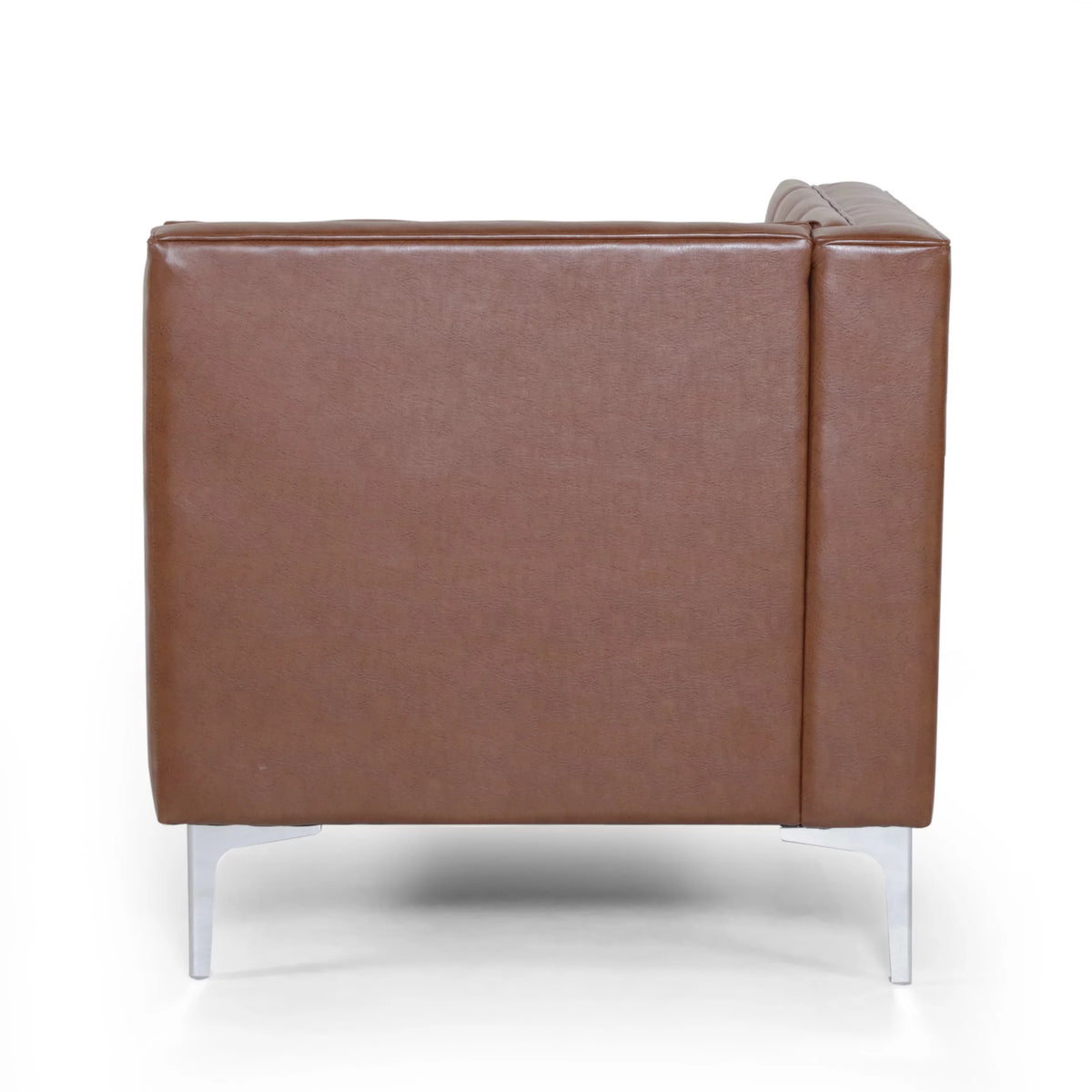 Cognac Brown Tufted Chaise Lounge L922