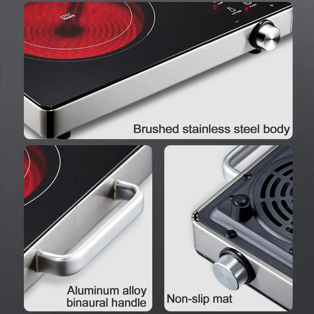 Electric Hot Plate Infrared Induction Cooktop 3500W Ceramic Glass Z972