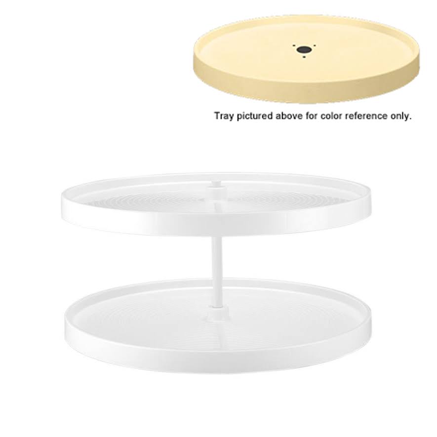 28x22 Almond Polymer Lazy Susan 2-Shelf U516160