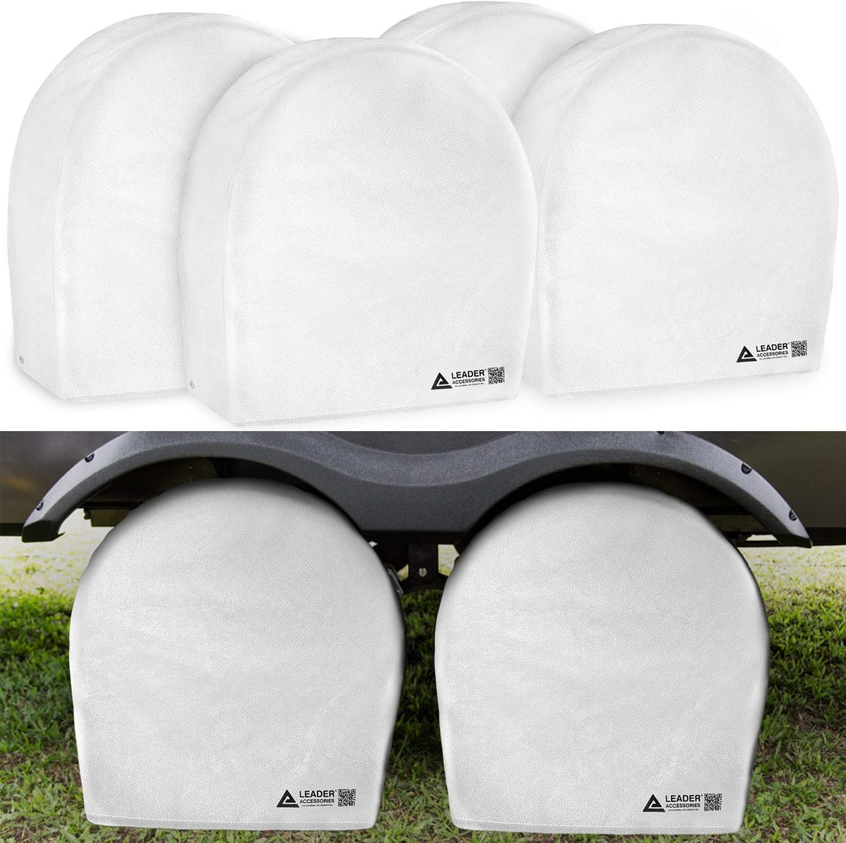 4 Pack Heavy Duty Waterproof Grey Tire Covers N637
