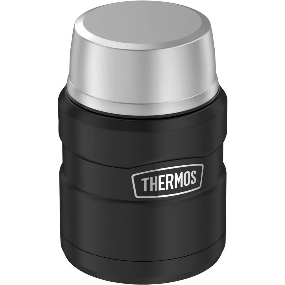Black Stainless Steel Vacuum Insulated Food Jar With Spoon, 16 oz U3934