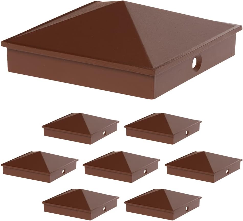 Black 8 Pack Aluminum Pyramid Post Cap Cover W769