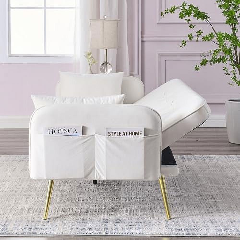 Black Convertible Folding Linen Fabric Futon Sofa Bed with Adjustable Backrest and Metal Legs W441