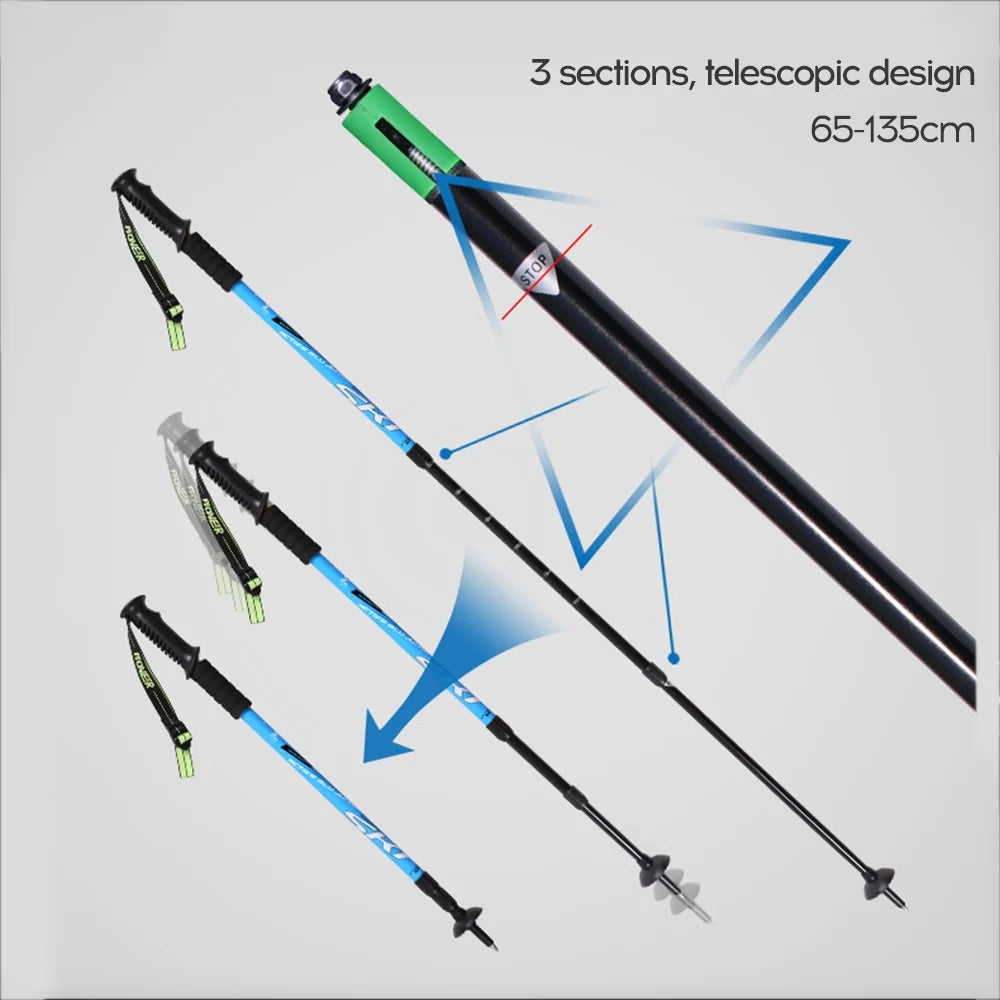 Telescopic Adjustable Trekking Hiking Cane R5309