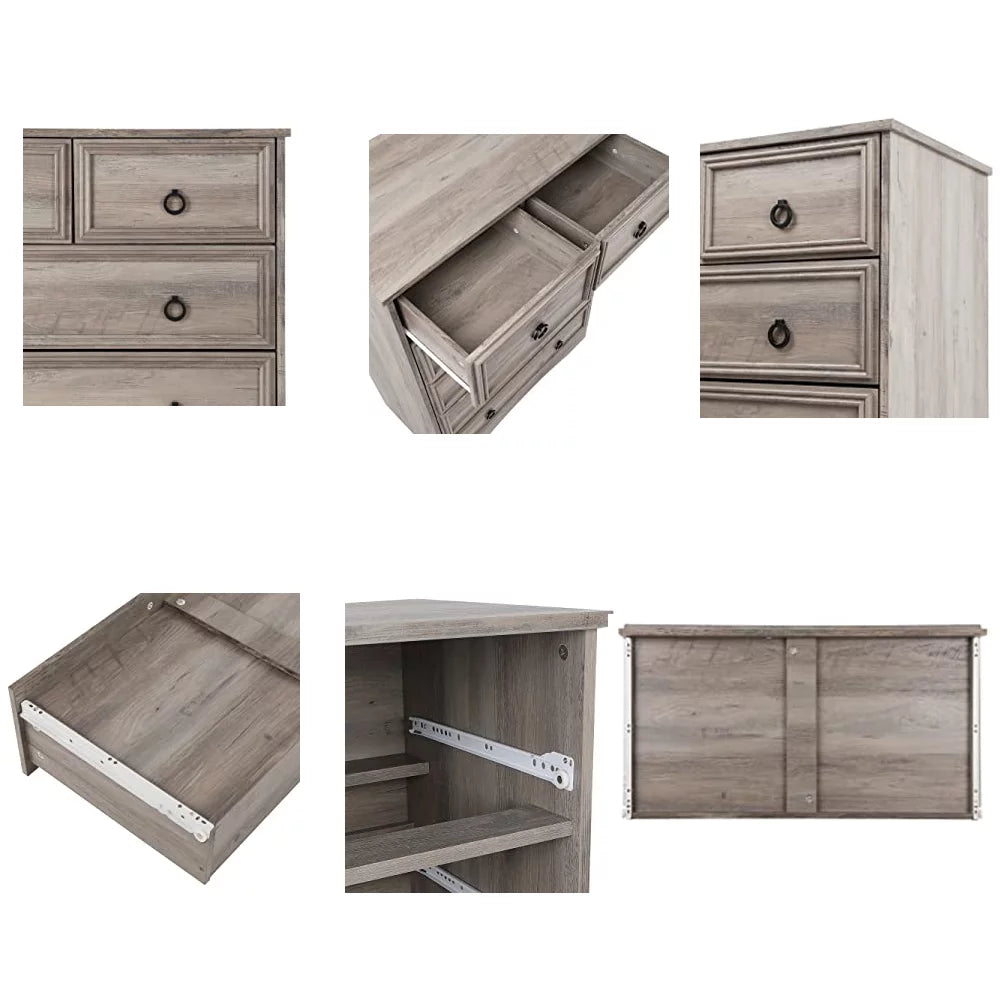 Gray 6 Drawer Wood Dresser Y7344