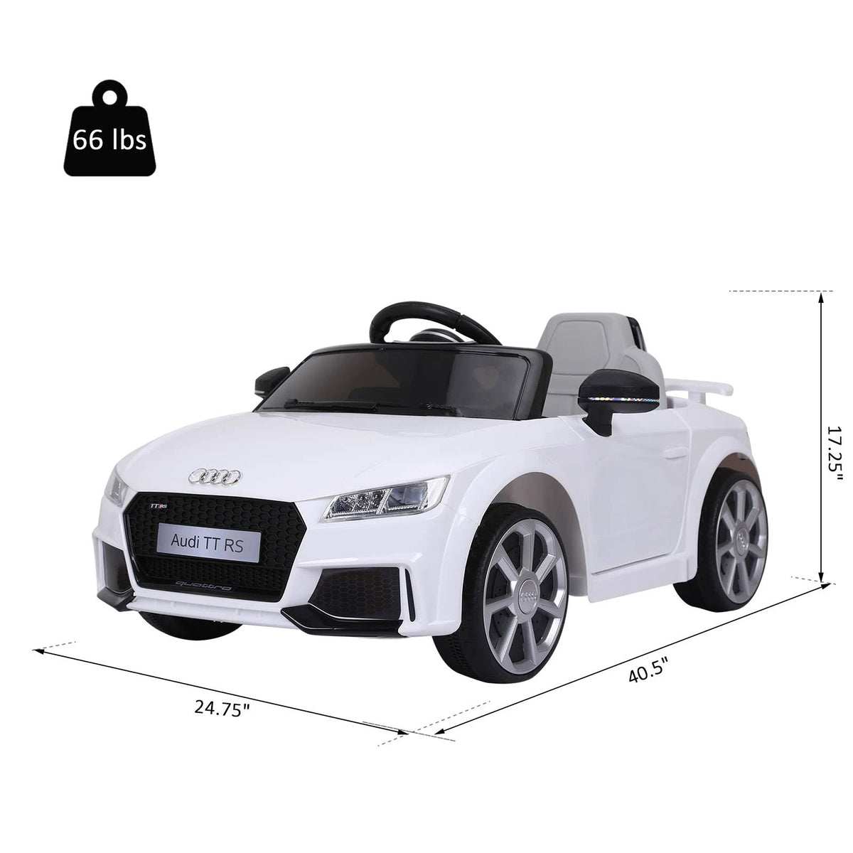 6V Kids Electric Ride on Toy Car with Remote Control - White J7574