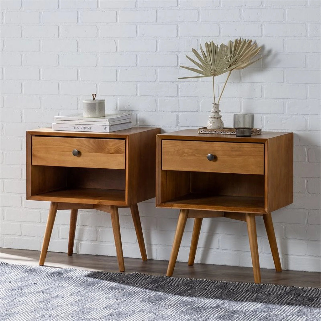2-Piece Solid Pine Wood Nightstand H86586