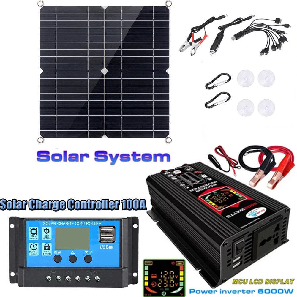 6000W Solar Panel Kit with 100A Home 110V System C324615