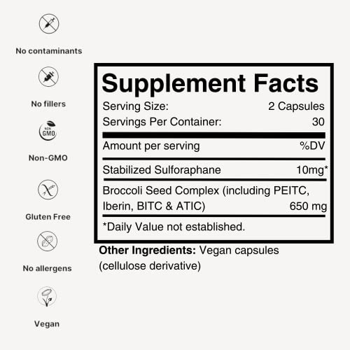 30 Vegetable Capsules Broccoli Supplement F40503