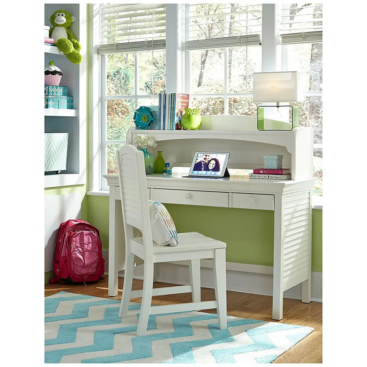 Bright White Engineered Hardwood Desk Hutch Z691