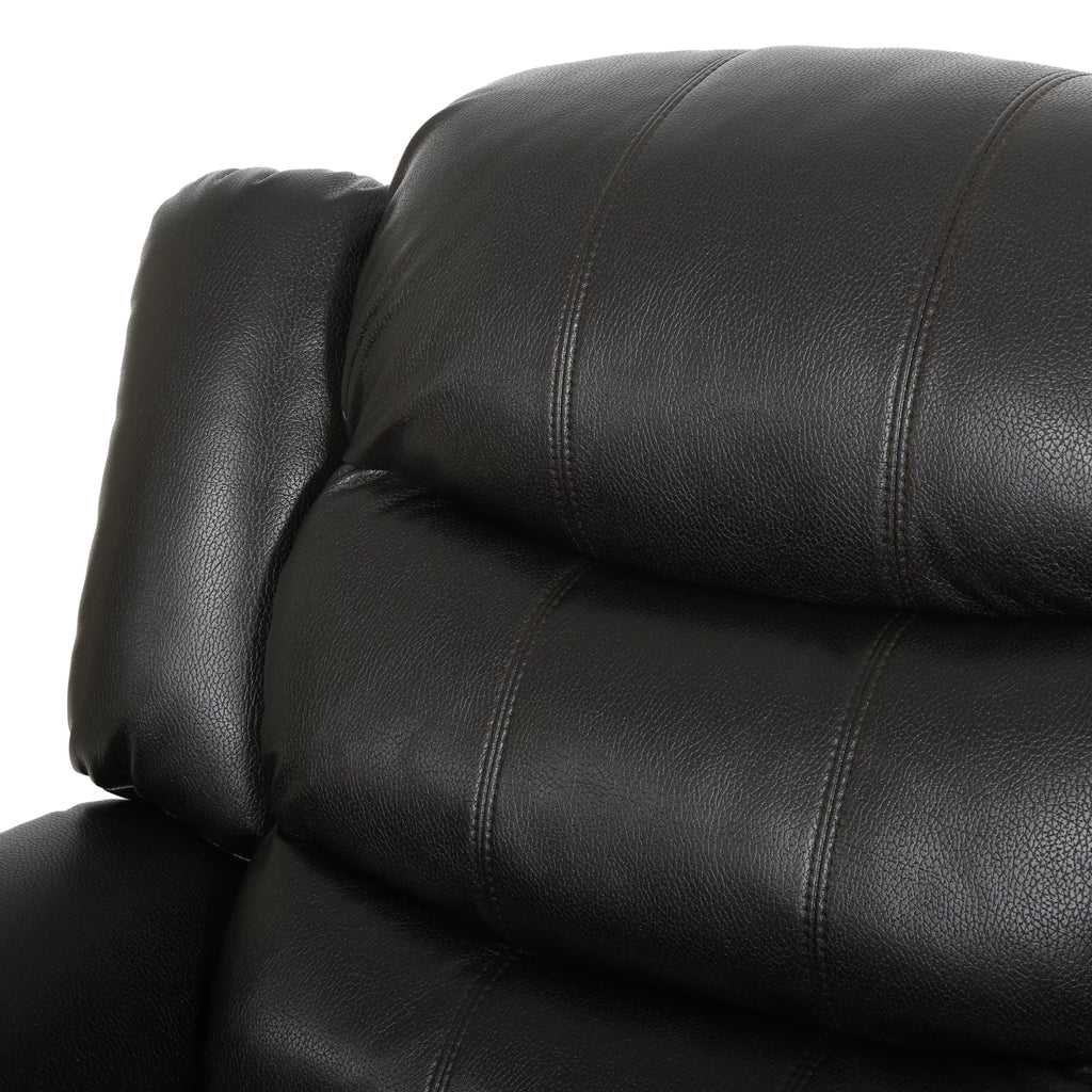 Black Faux Leather Recliner Glider Chair N50928