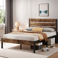 Queen Bed Frame with Wood Headboard and Footboard S342422