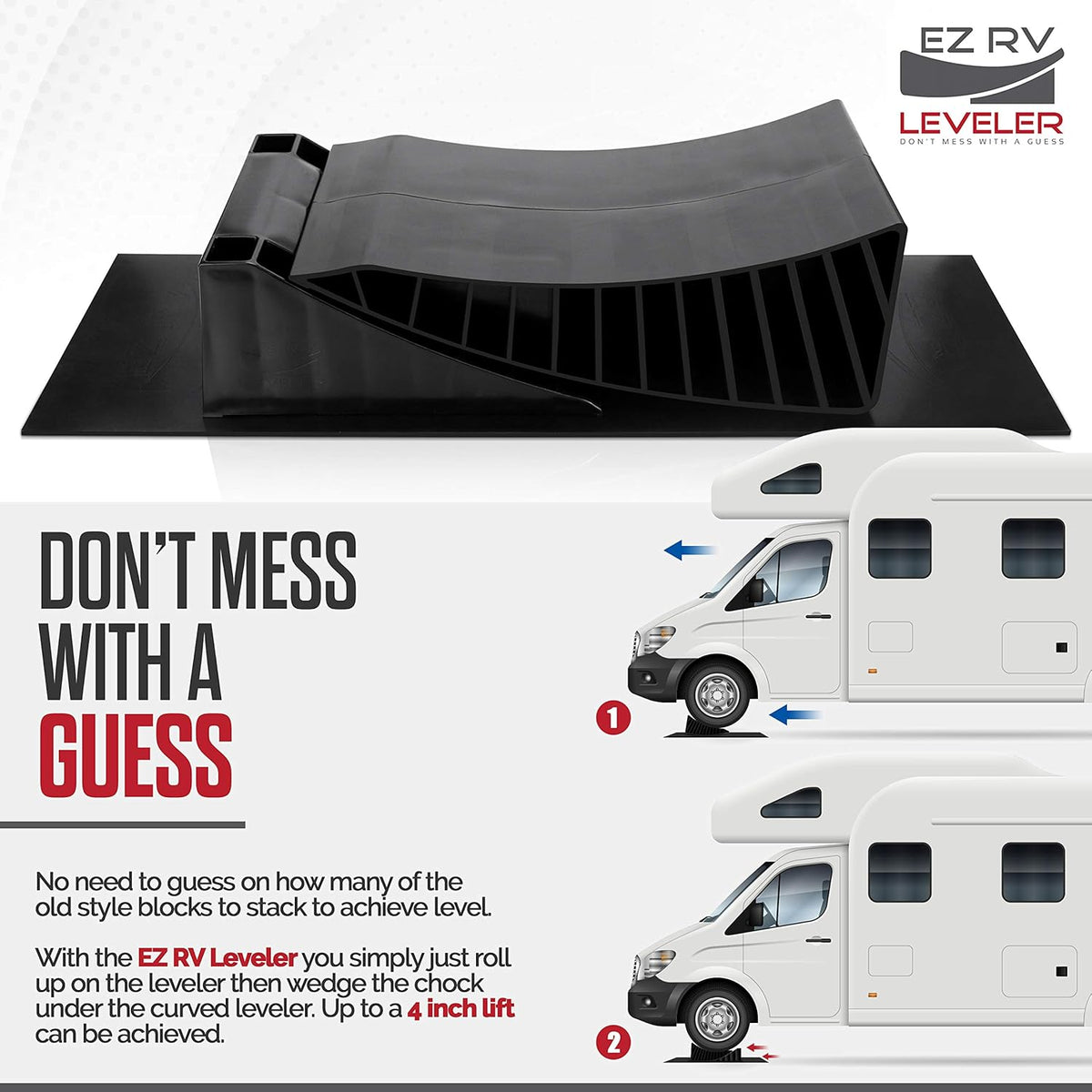 Curved RV Leveling Ramp with Chocks and Rubber Mat, 2 Pack R665829