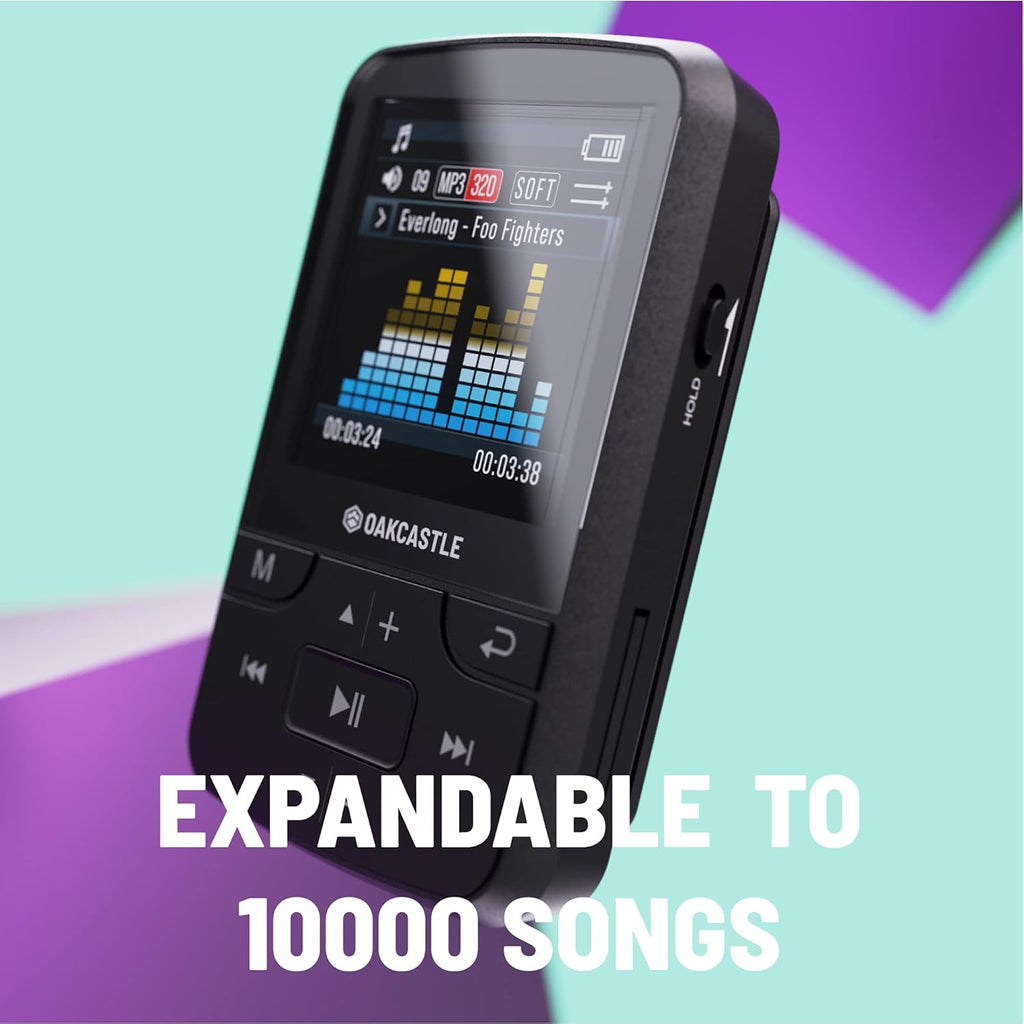 16GB MP3 Player with Bluetooth, FM Radio, Micro SD Slot, Pack of 2 O550