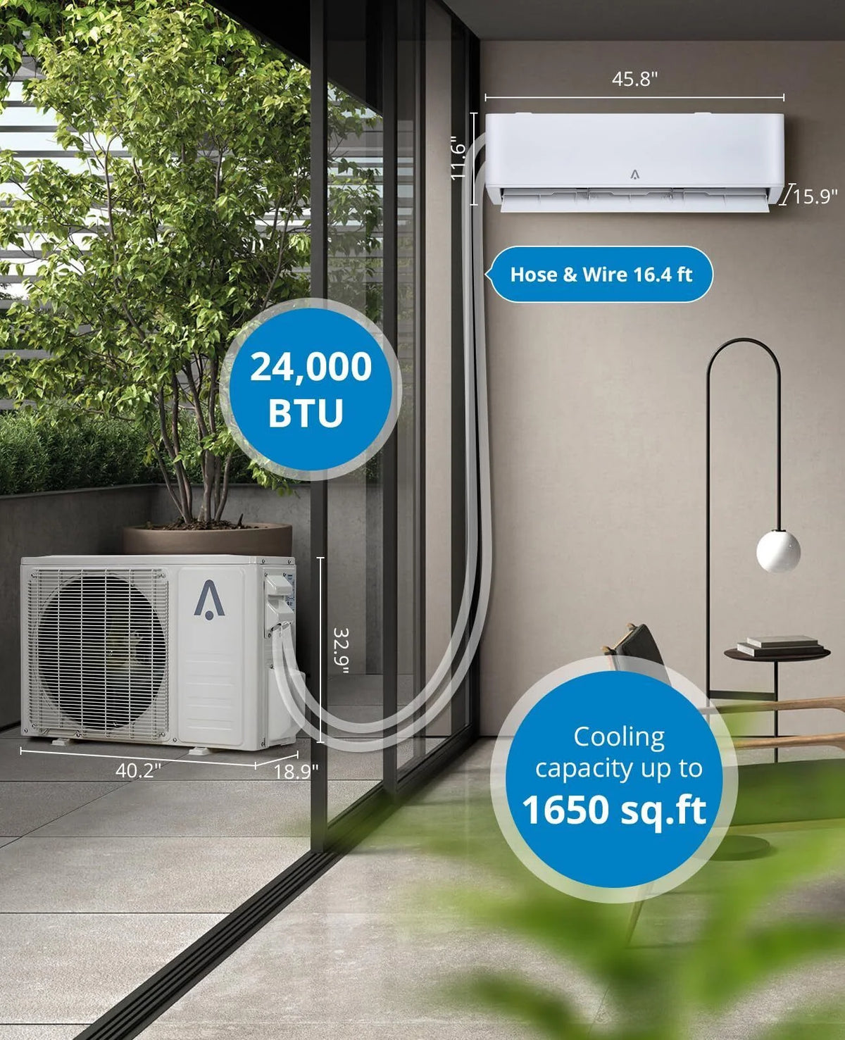 24000 BTU Mini Split Air Conditioner Heat Pump S329919
