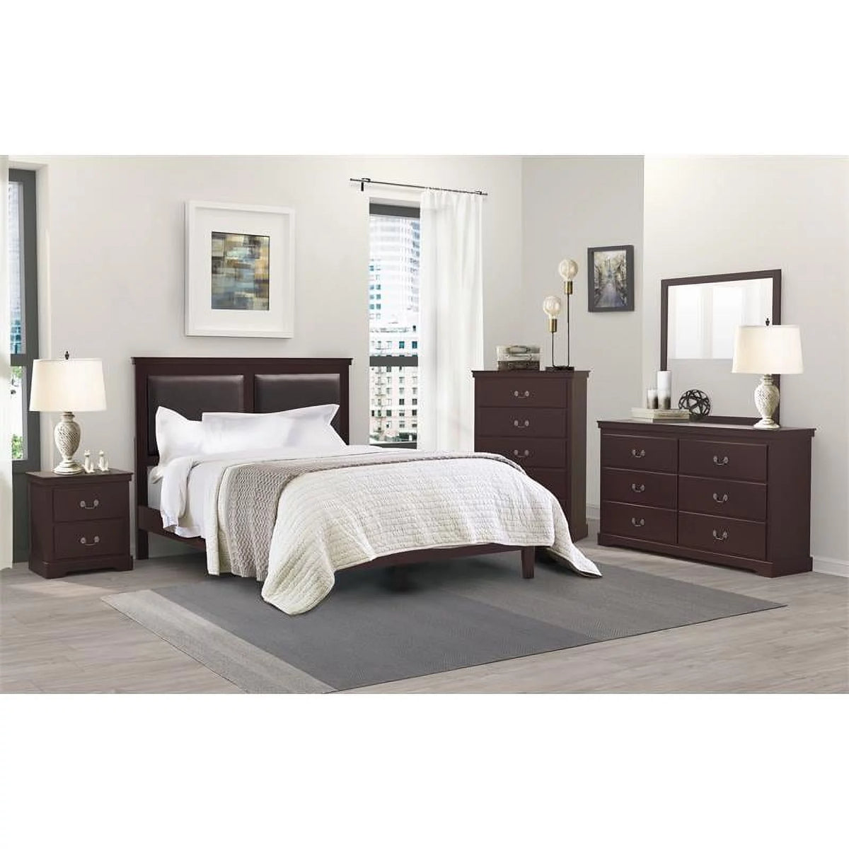 Cherry 2-Drawers Traditional Wood Nightstand H78588