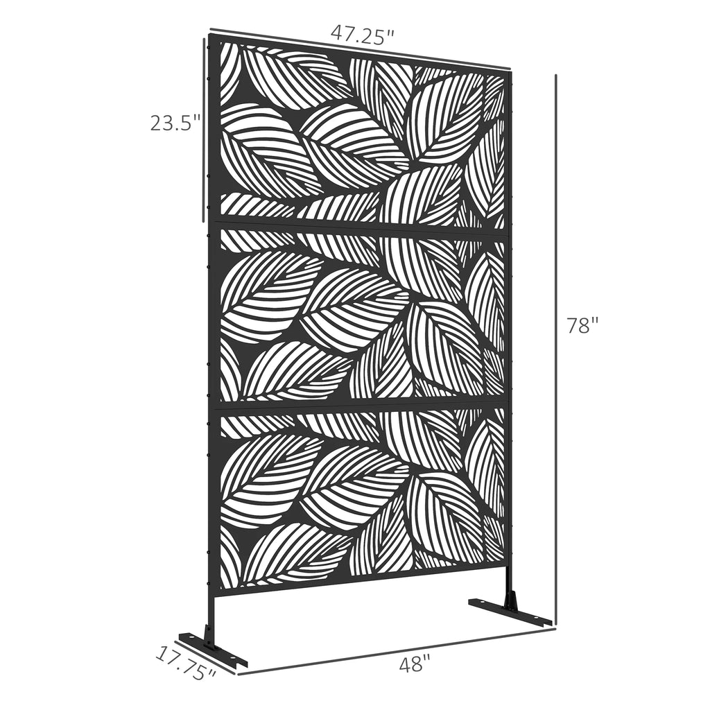 Black Metal Privacy Screen U402909