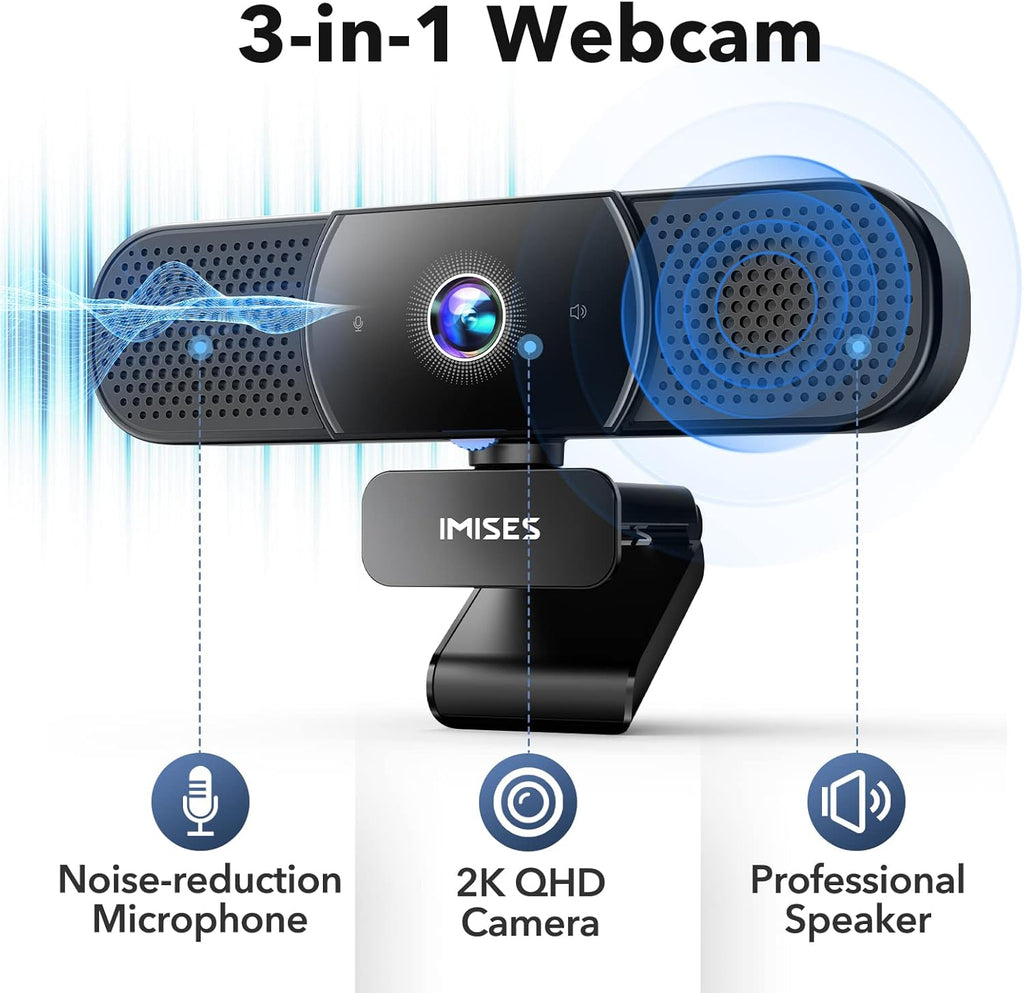 2K QHD Webcam with Microphone and Speaker, Autofocus, USB C, Privacy Cover Pack of 2 Z8960