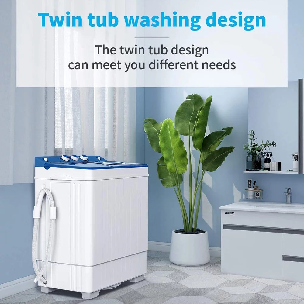 Portable 26lbs Compact Twin Tub Washing Machine E959230