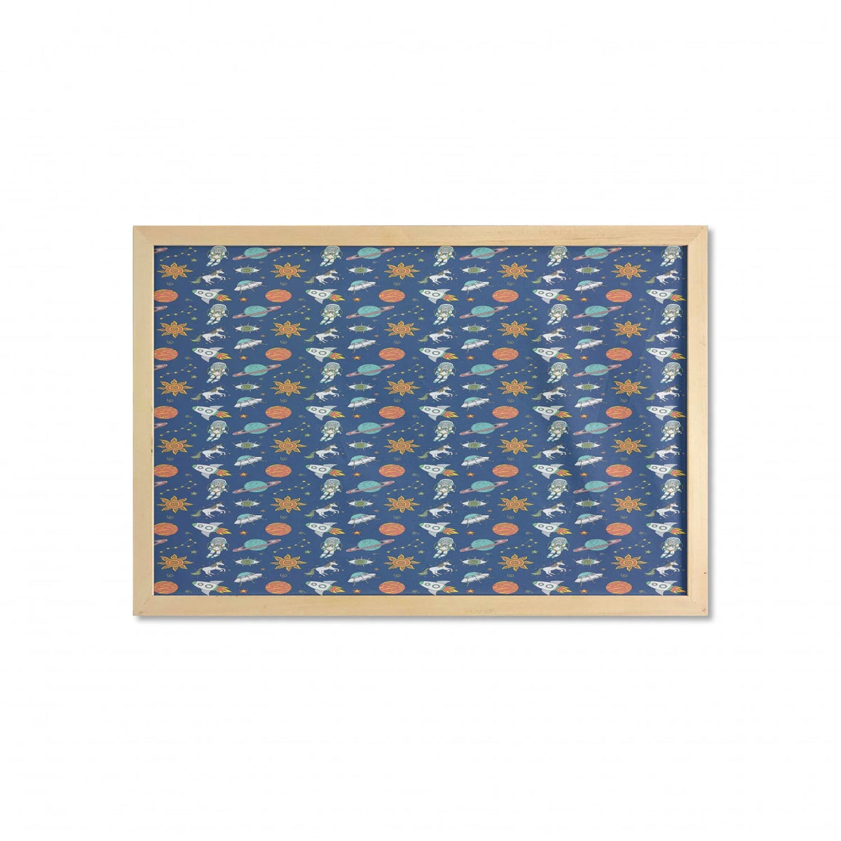 Multicolor Printed Fabric Wall Art with Frame T290