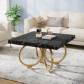 31.5 Inch Square Black Faux Marble Coffee Table S171135