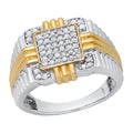 Round White Diamond Wedding Band in Yellow Gold Plated Sterling Silver O743