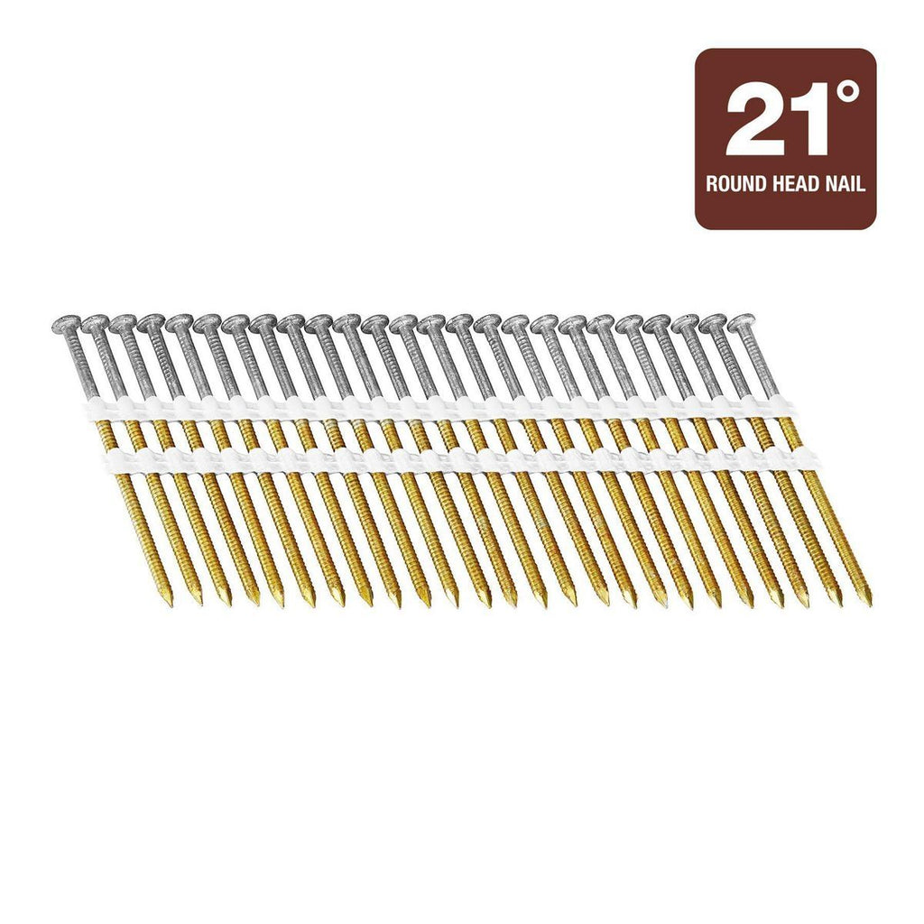 21° 3 in. Galvanized Ring Shank Framing Nails 2500 Pack N75917
