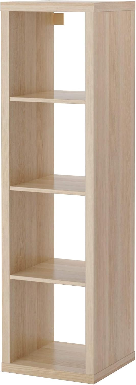 White Stained Oak Effect 4 Shelf Shelving Unit X495