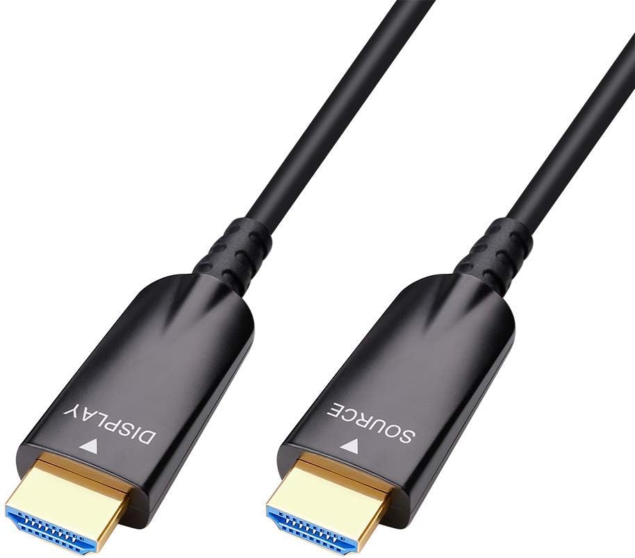 75ft Fiber Optic HDMI Cable 4K 30Hz 1080p 60Hz Black Pack of 2 D39069