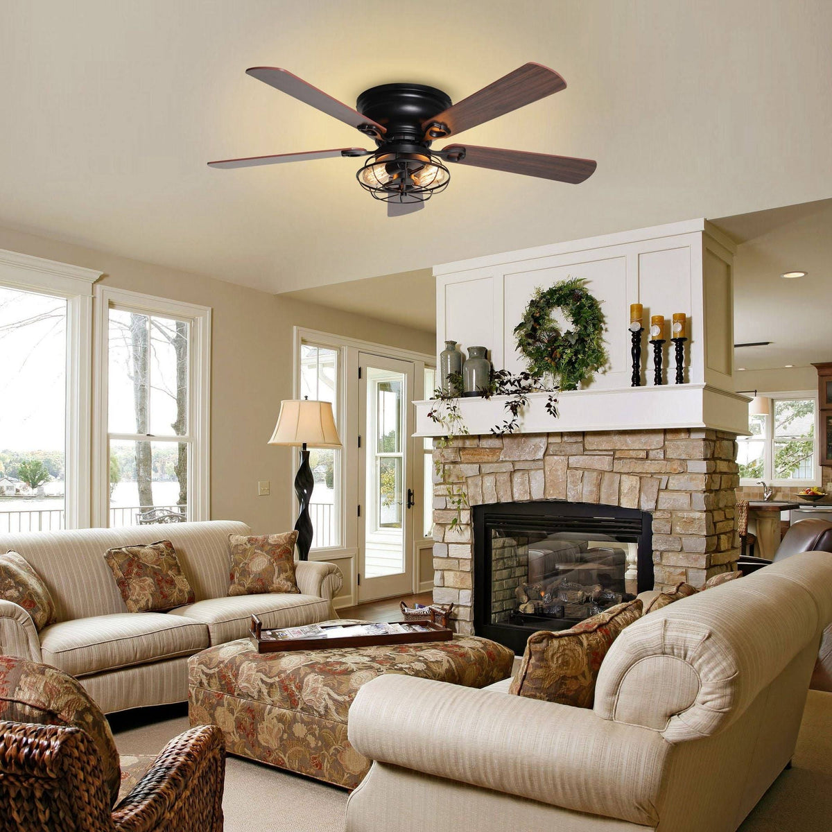 Matte Black Ceiling Fan with Light Kit B11109