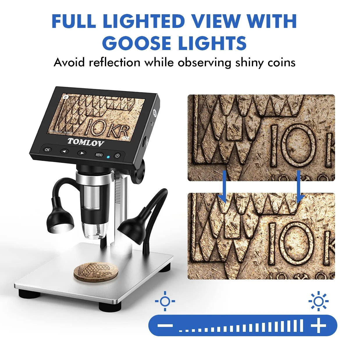 4.3" USB Digital Microscope with 10 LED Lights Q119