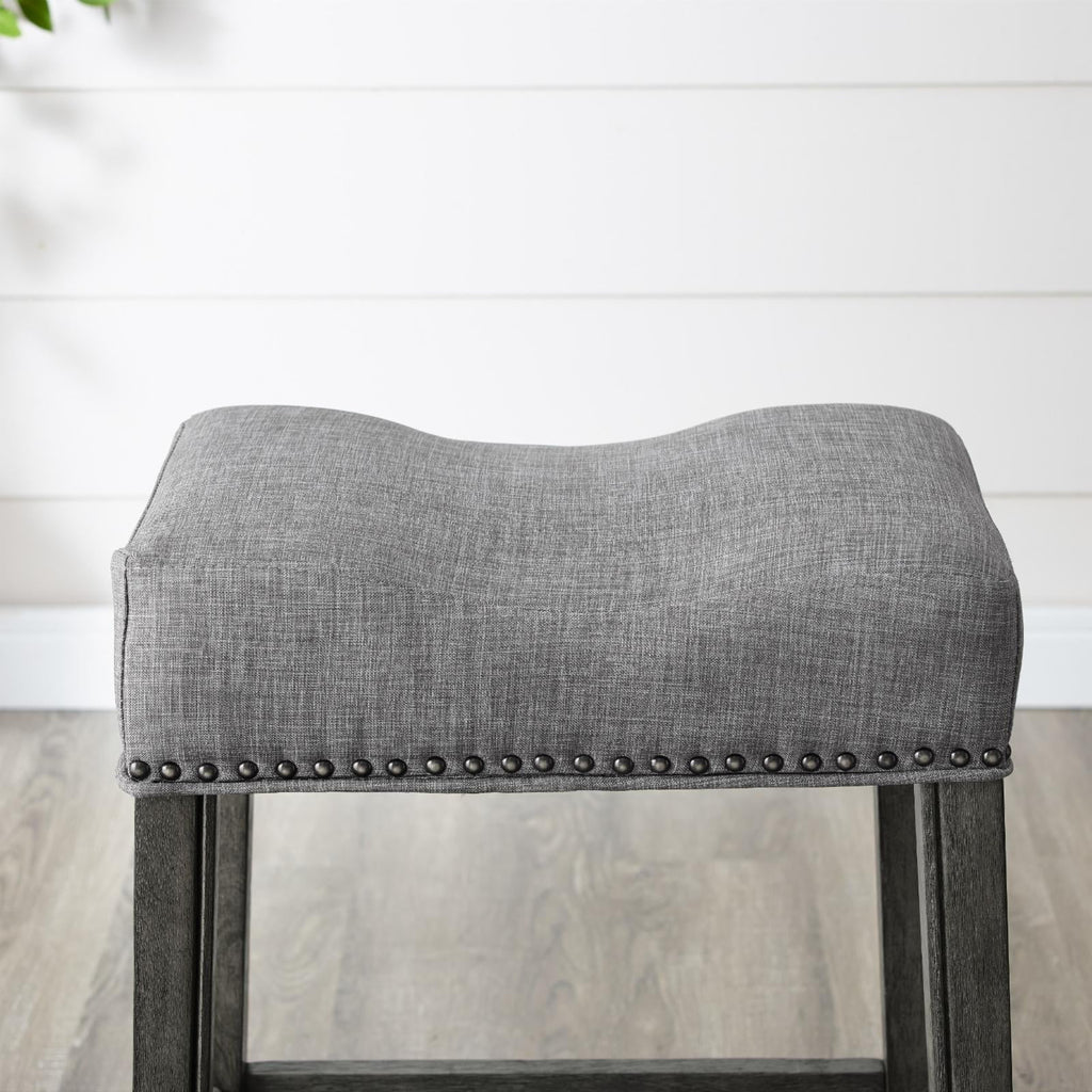 Gray Fabric Saddle Stool Set of 2 C11267