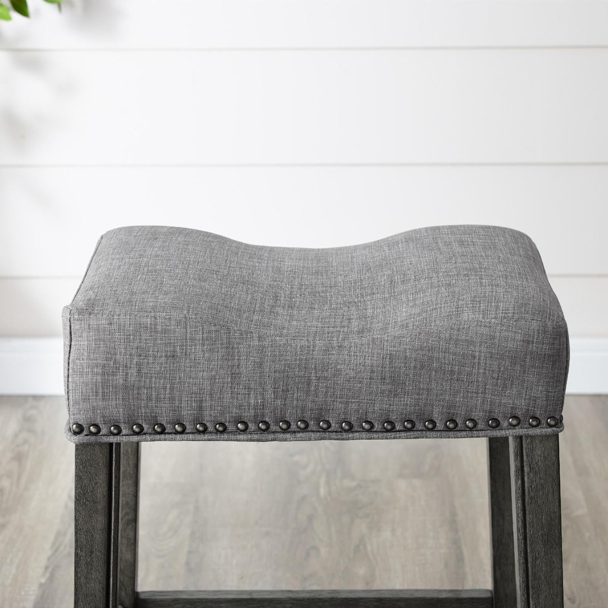 Gray Fabric Saddle Stool Set of 2 C11267