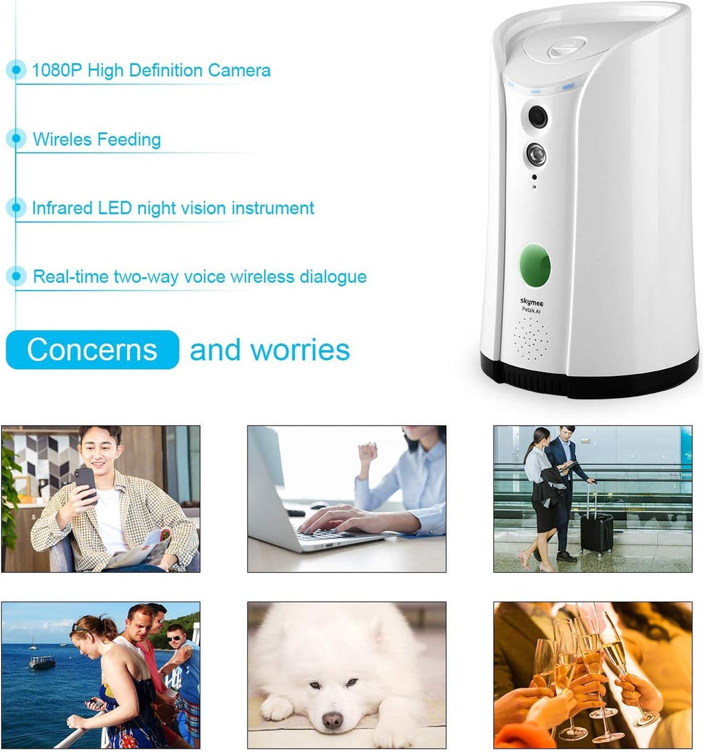 Dog Camera Treat Dispenser with Two-Way Audio and Night Vision F171913