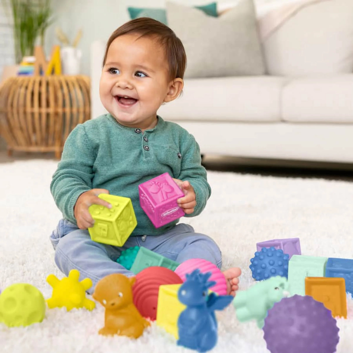 20 Pc Multicolor Sensory Balls Blocks Set P4356