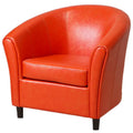 Bonded Leather Club Chair in Orange O28982