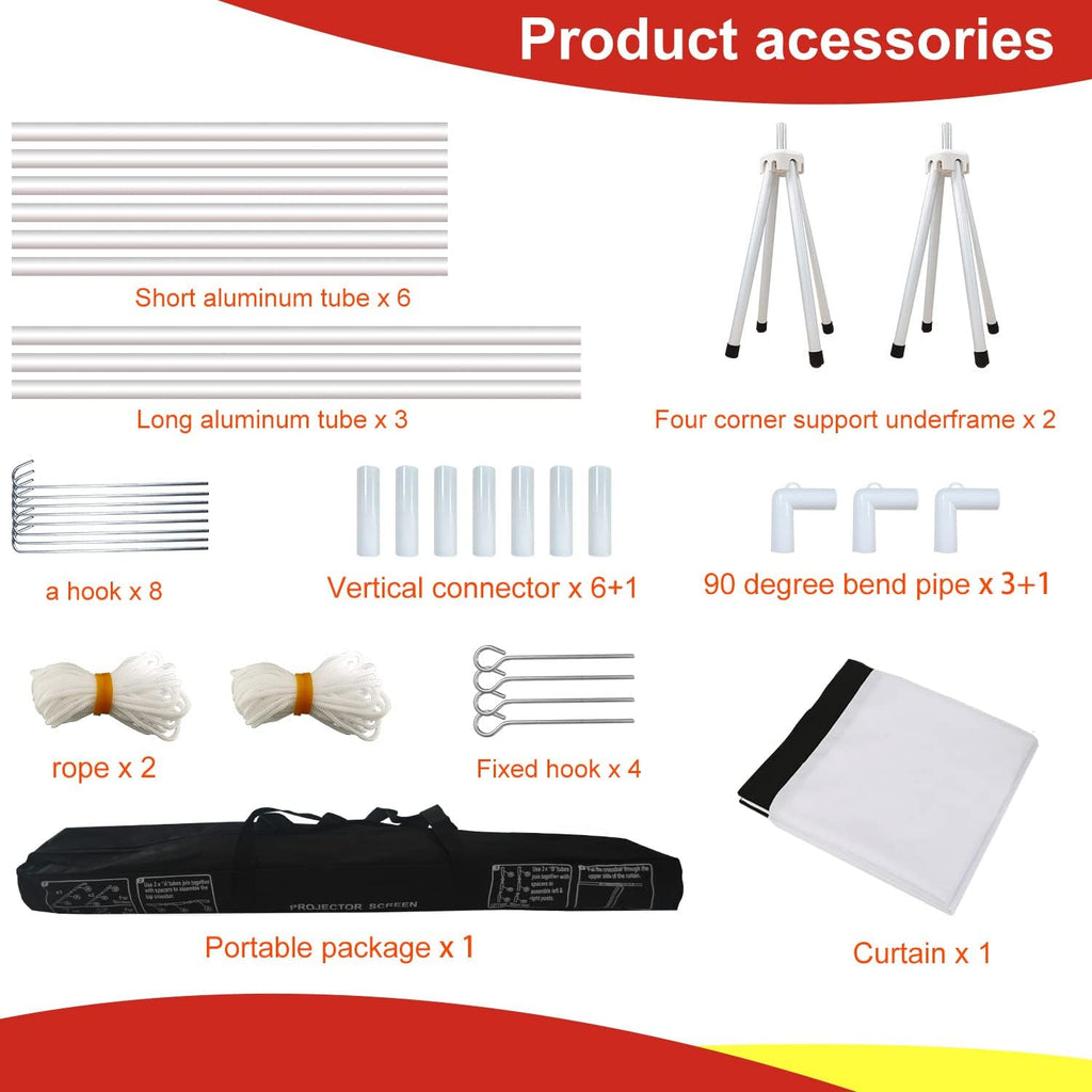 100 Inch Foldable Projector Screen with Stand and Carry Bag A81366