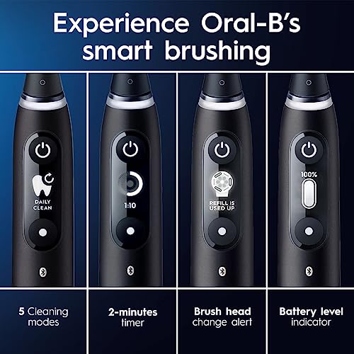 Black Rechargeable Electric Toothbrush with 5 Cleaning Settings, 2 Replacement Heads, and Travel Case E54925
