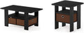 Americano Medium Brown Coffee Table and End Table with Bin Drawer J637